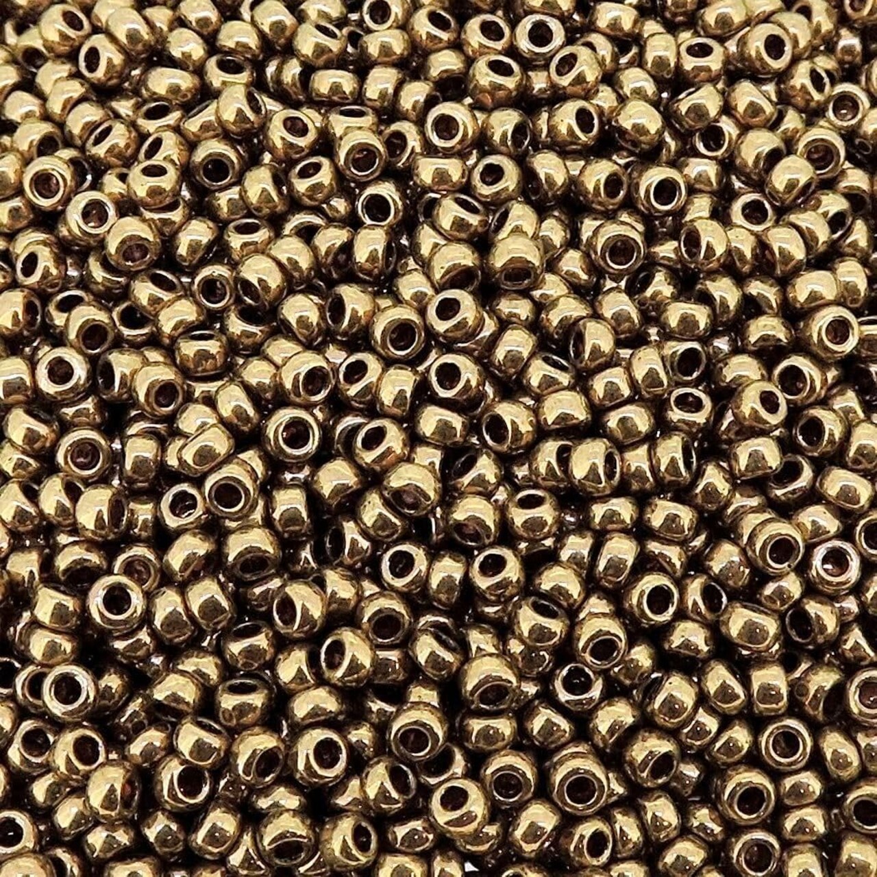 Metallic Light Bronze Miyuki Japanese round rocailles glass seed beads 11/0 Approximately 24 gram 5 inch tube